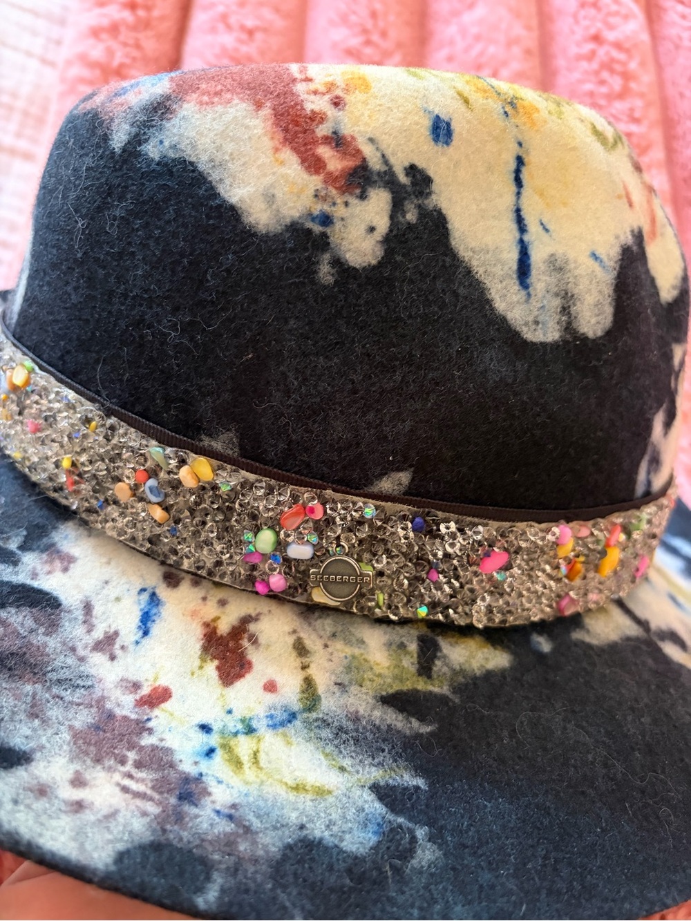 Anthropologie Seeberger Wool Fedora Hat with Sparkly Band - Picture 2 of 6